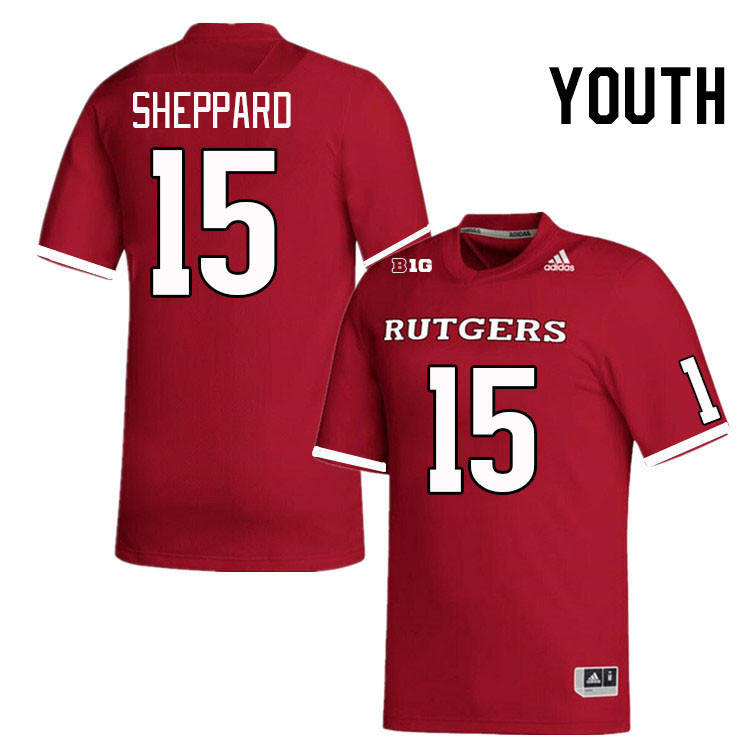 Youth #15 Ajani Sheppard Rutgers Scarlet Knights College Football Jerseys Stitched Sale-Scarlet - Click Image to Close
